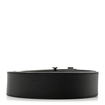 Louis Vuitton Taurillon Calfskin 40mm LV Initiales Reversible Belt   100 40 Black Dark Silver 4 of 8