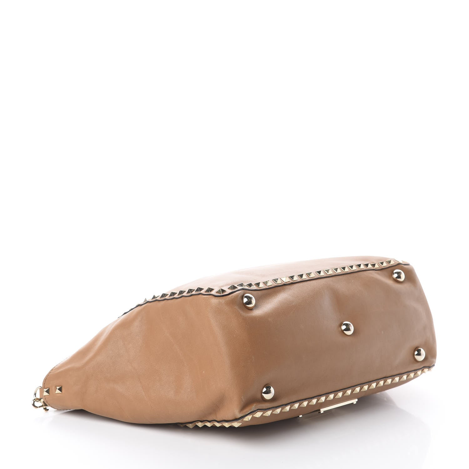 Valentino Garavani Vitello Medium Rockstud Tote Camel 3 of 16