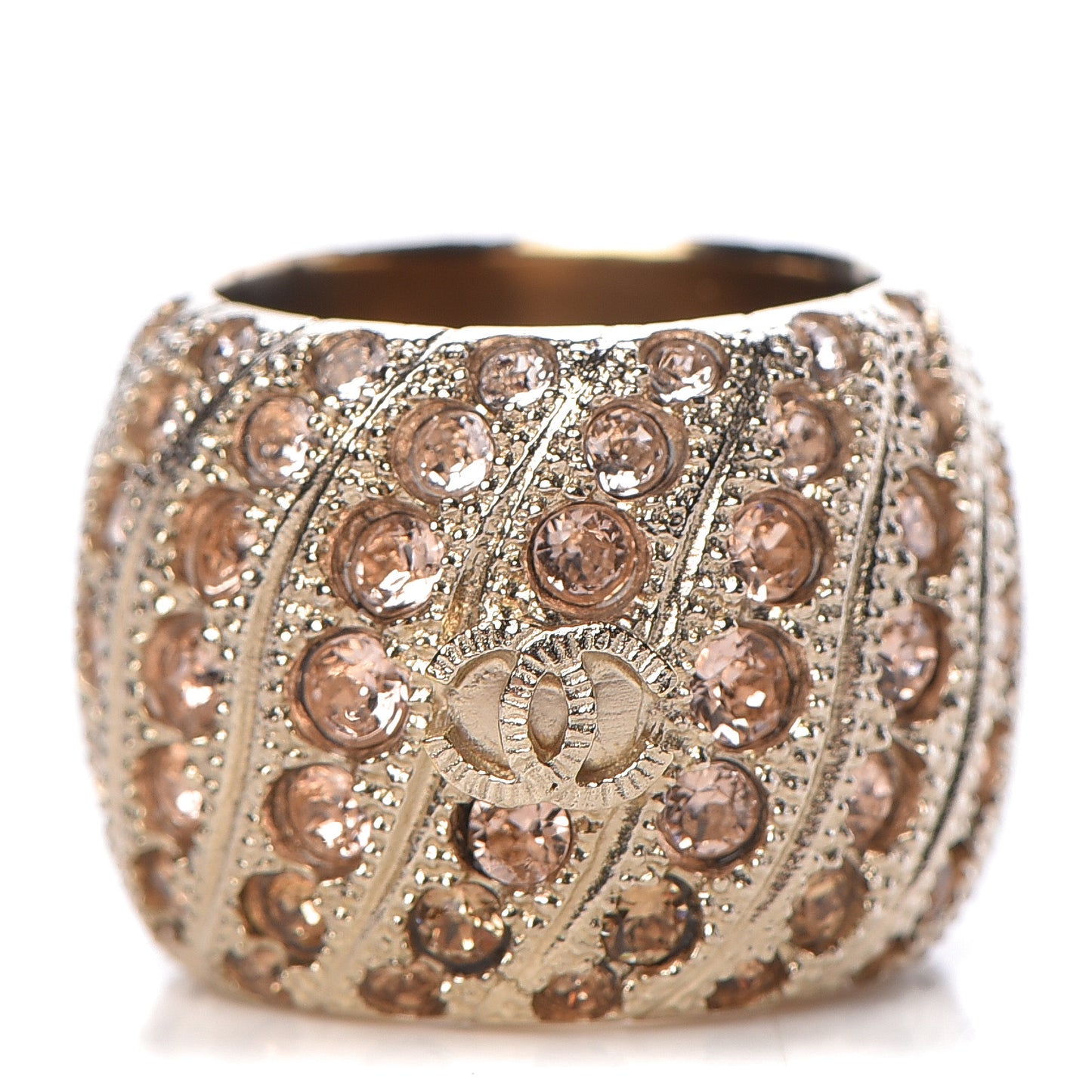 Crystal CC Ring 6.75 Pink Gold