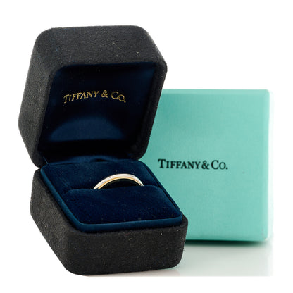 Tiffany Platinum 18K Yellow Gold 3.5mm Together Milgrain Wedding Band Ring 56 7.5 7 of 7