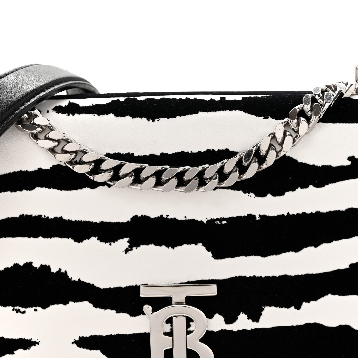 Calfskin Zebra Print Lola Bag Black White