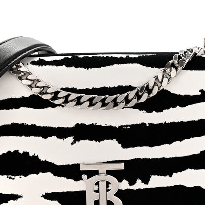 Burberry Calfskin Zebra Print Lola Bag Black White 8 of 11