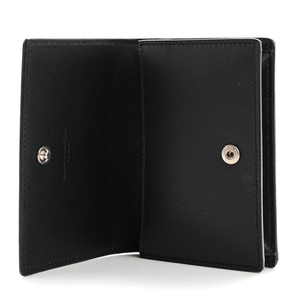 Saint Laurent Calfskin Crocodile Embossed Business Card Case Black 9 of 10