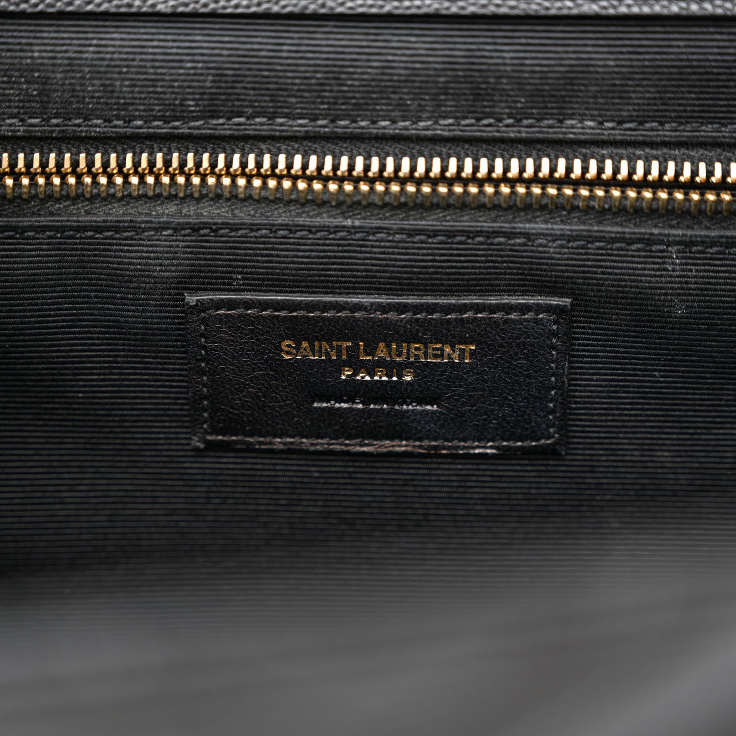 Saint Laurent Grain De Poudre Matelasse Chevron Large Monogram Satchel Black 6 of 13