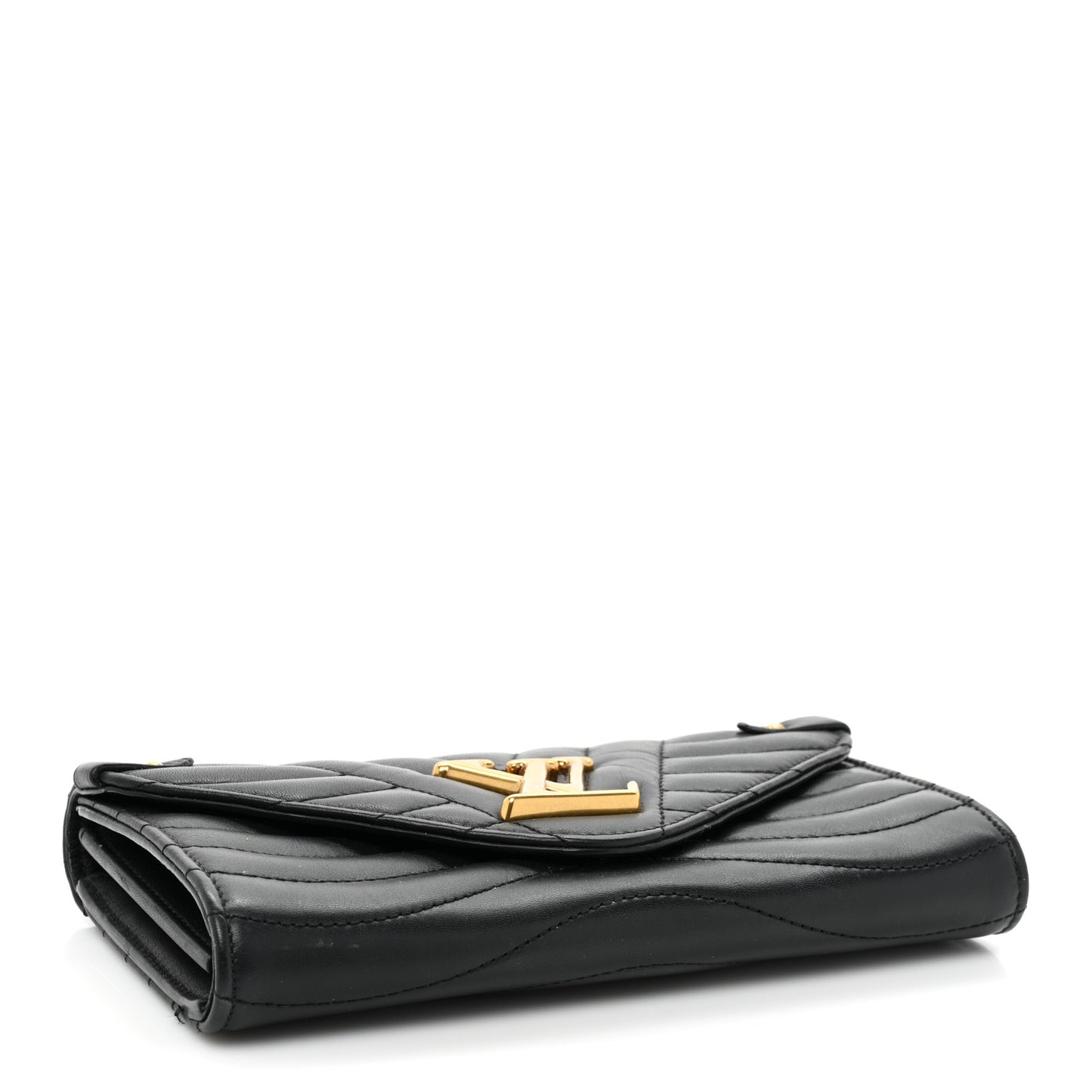 Calfskin New Wave Long Wallet Black