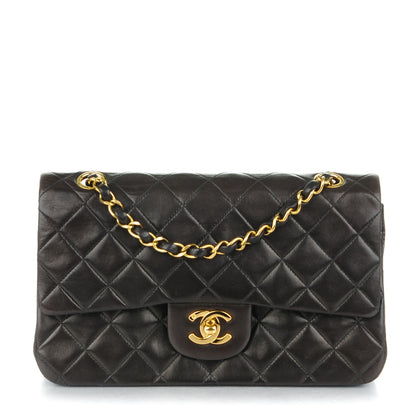 Chanel Lambskin Quilted Small Double Flap Dark Brown 1 of 8