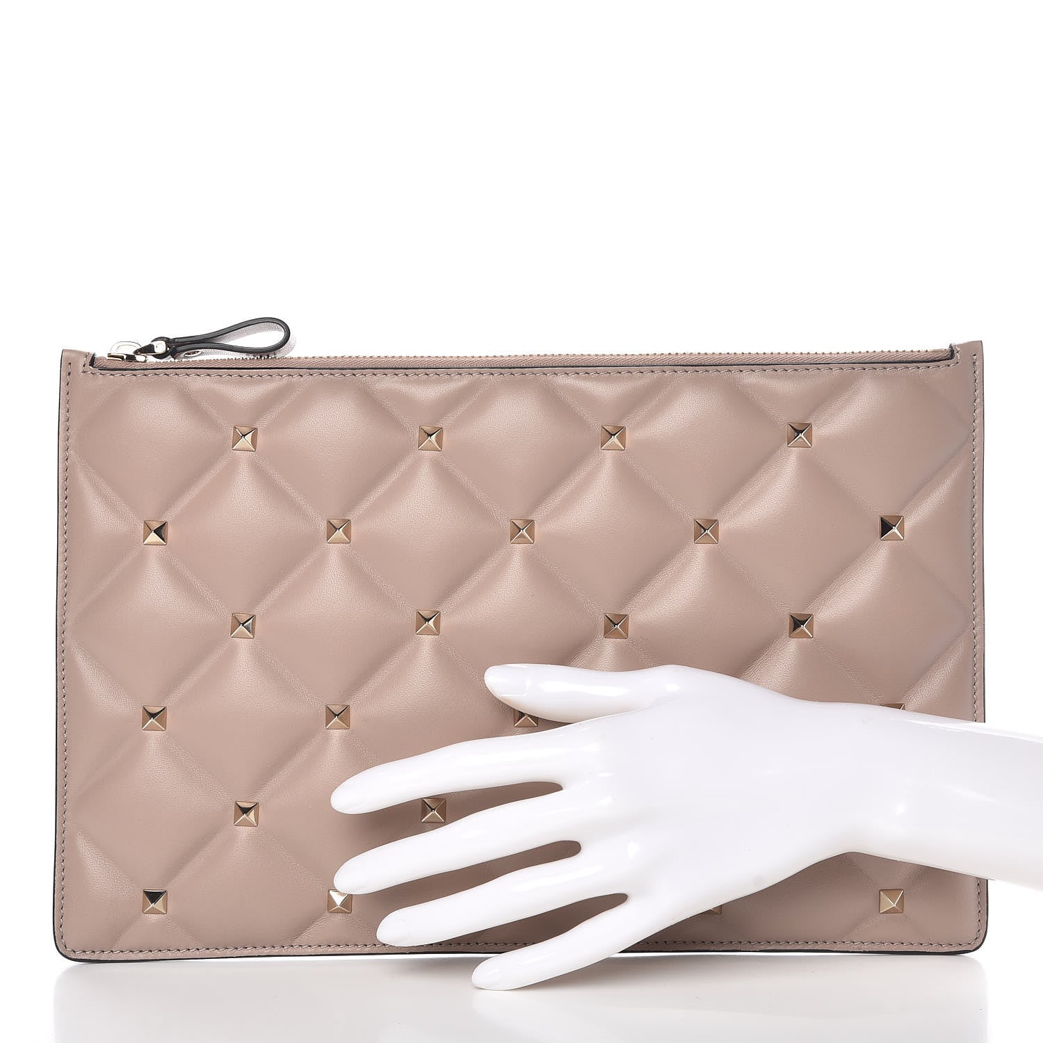 Valentino Garavani Nappa Candystud Zip Pouch Poudre 2 of 8