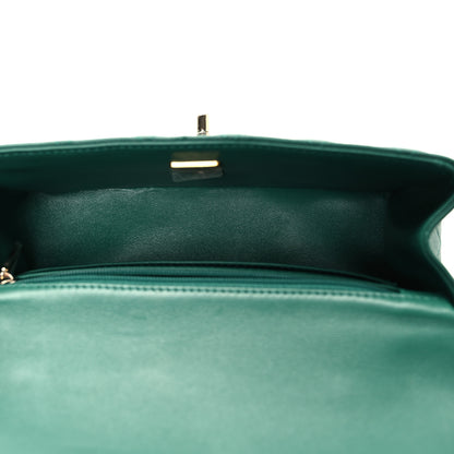 Chanel Lambskin Quilted Mini Top Handle Rectangular Flap Green 5 of 10