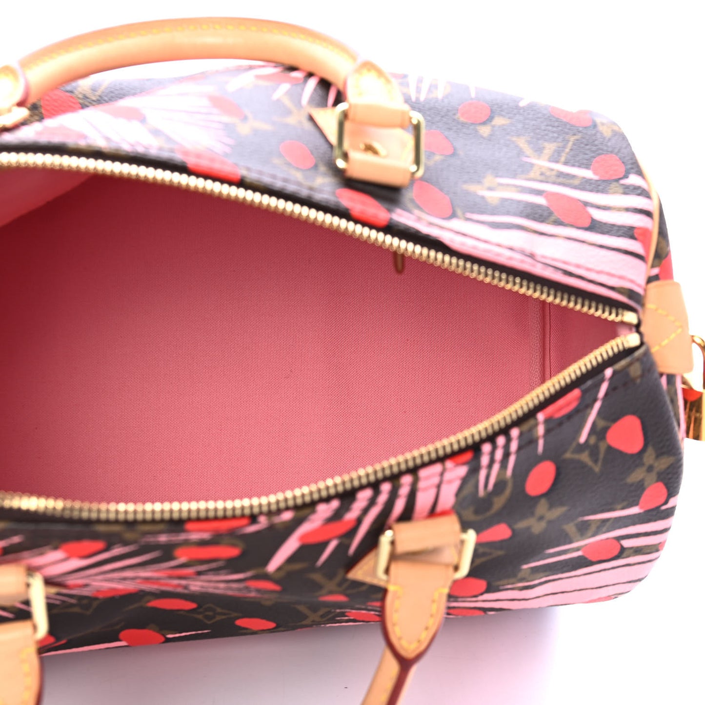 Monogram Jungle Dots Speedy 30 Sugar Pink Poppy