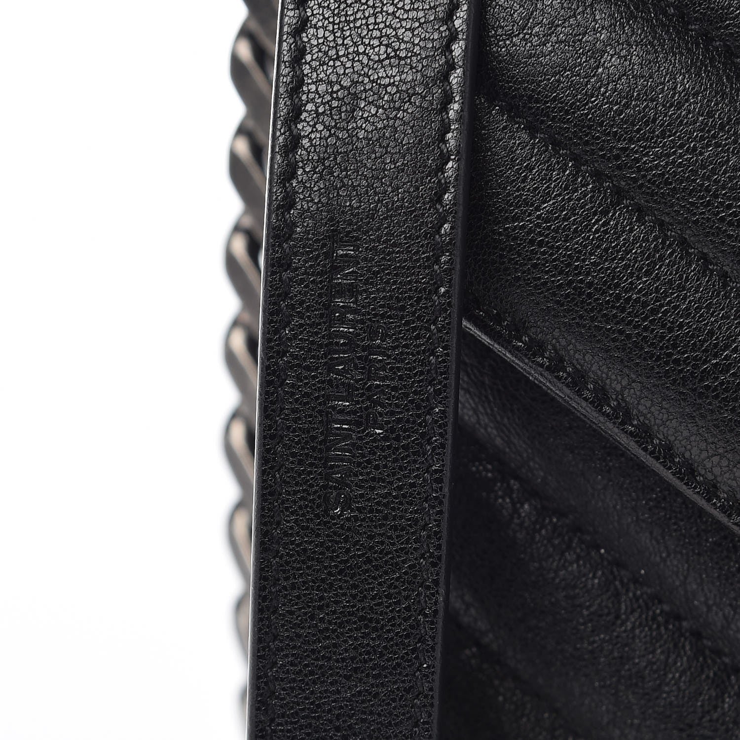 Saint Laurent Sheepskin Matelasse Chevron Monogram Medium College Bag Black 9 of 10