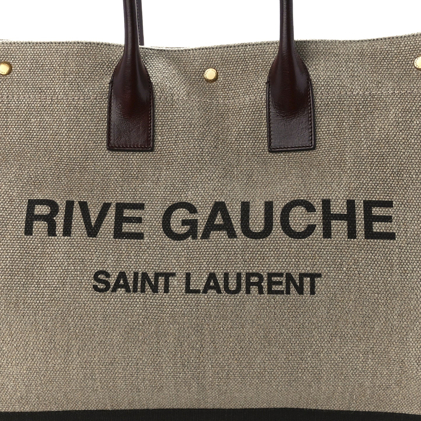 Linen Calfskin Rive Gauche Tote Natural