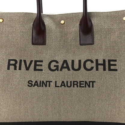 Saint Laurent Linen Calfskin Rive Gauche Tote Natural 8 of 11