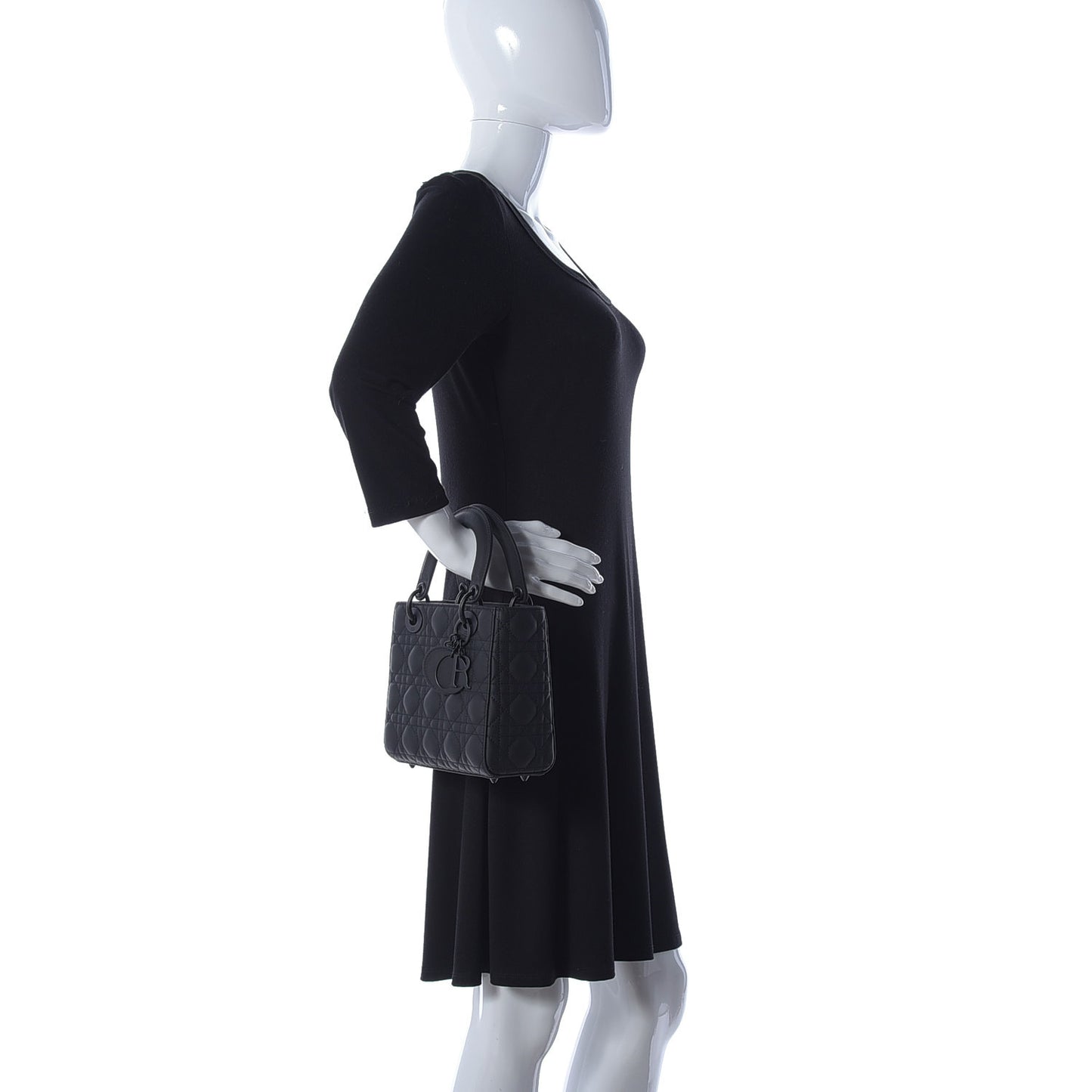 Ultra Matte Calfskin Cannage Small My ABCDior Lady Dior Black