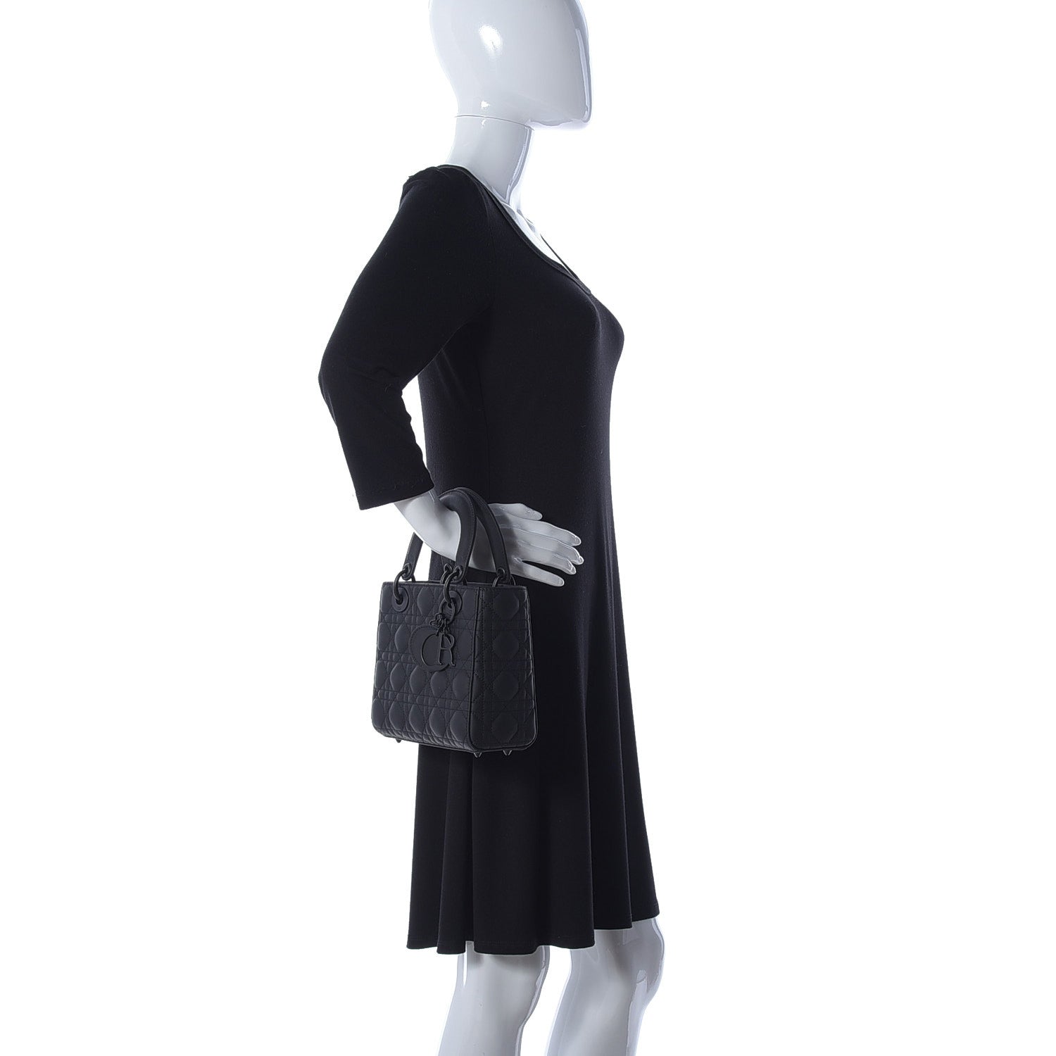 Christian Dior Ultra Matte Calfskin Cannage Small My ABCDior Lady Dior Black 2 of 14