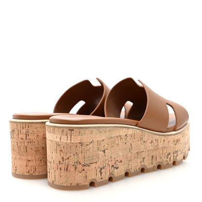 Hermes Calfskin Cork Eze 30 Sandals 38 Marron Glaise 4 of 10