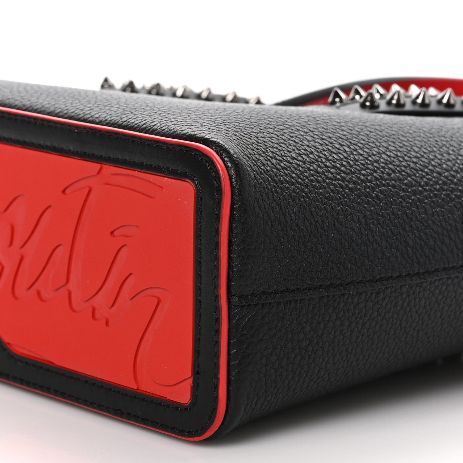 Christian Louboutin Calfskin Spikes Mini East West Cabata Tote Black 10 of 11