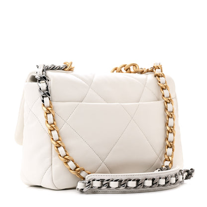 Chanel Lambskin Quilted Medium Chanel 19 Flap White 3 of 15