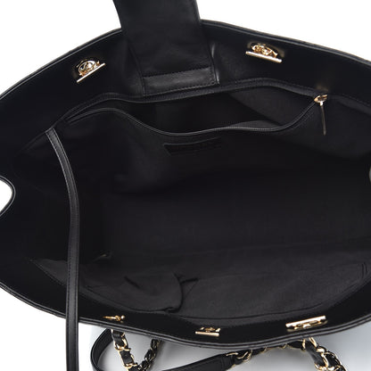 Chanel Calfskin Quilted Large CC Shopping Tote Black 5 of 7