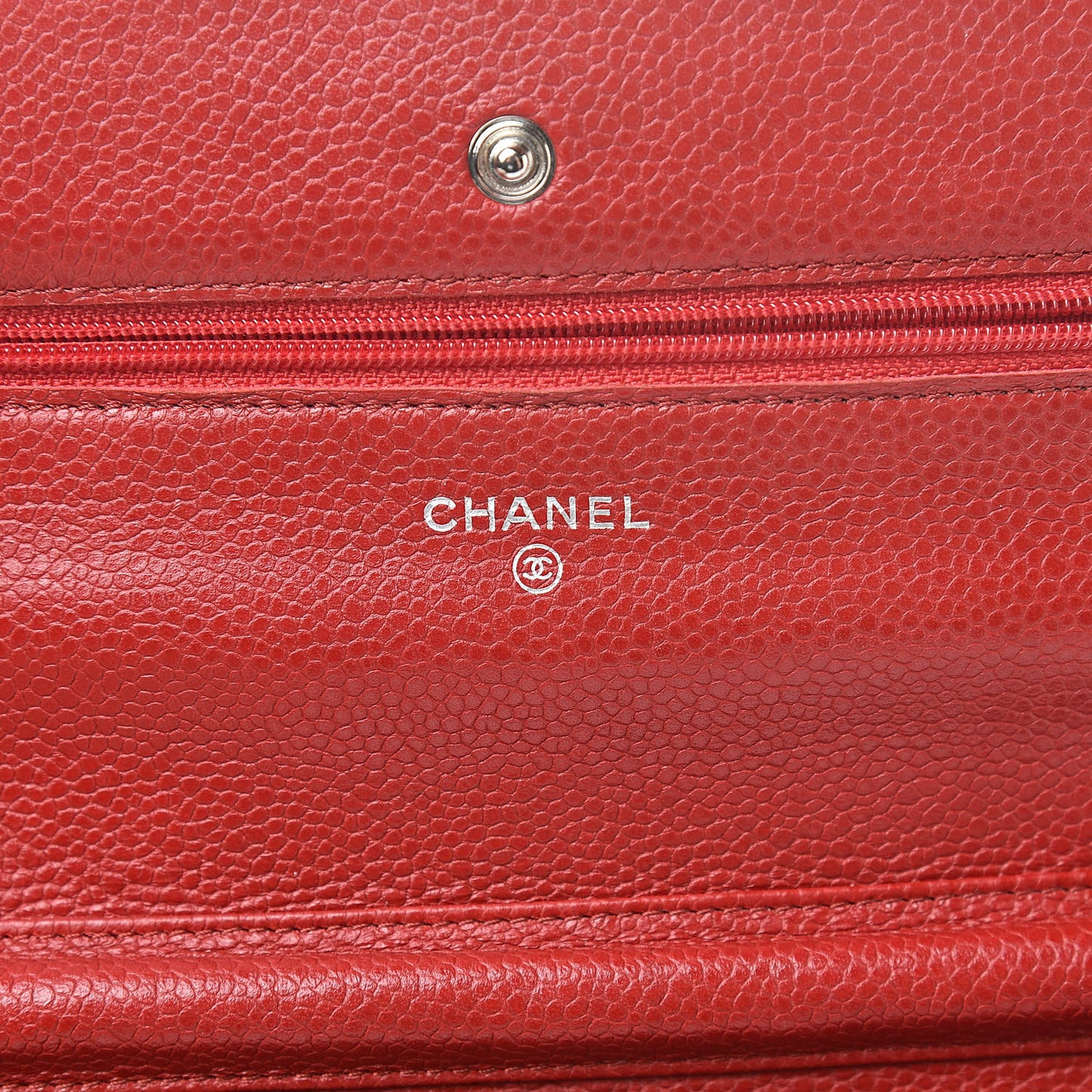 Caviar Quilted Wallet On Chain WOC Dark Red