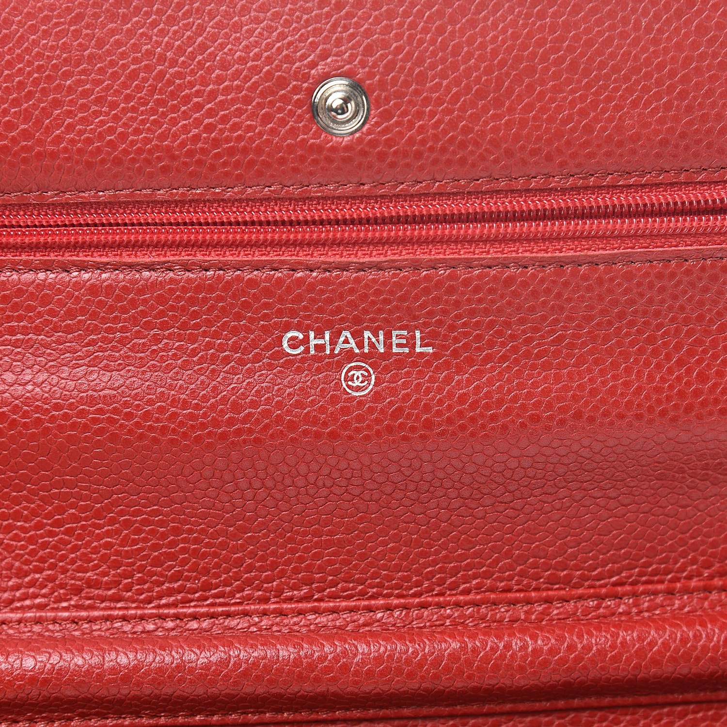 Chanel Caviar Quilted Wallet On Chain WOC Dark Red 6 of 12