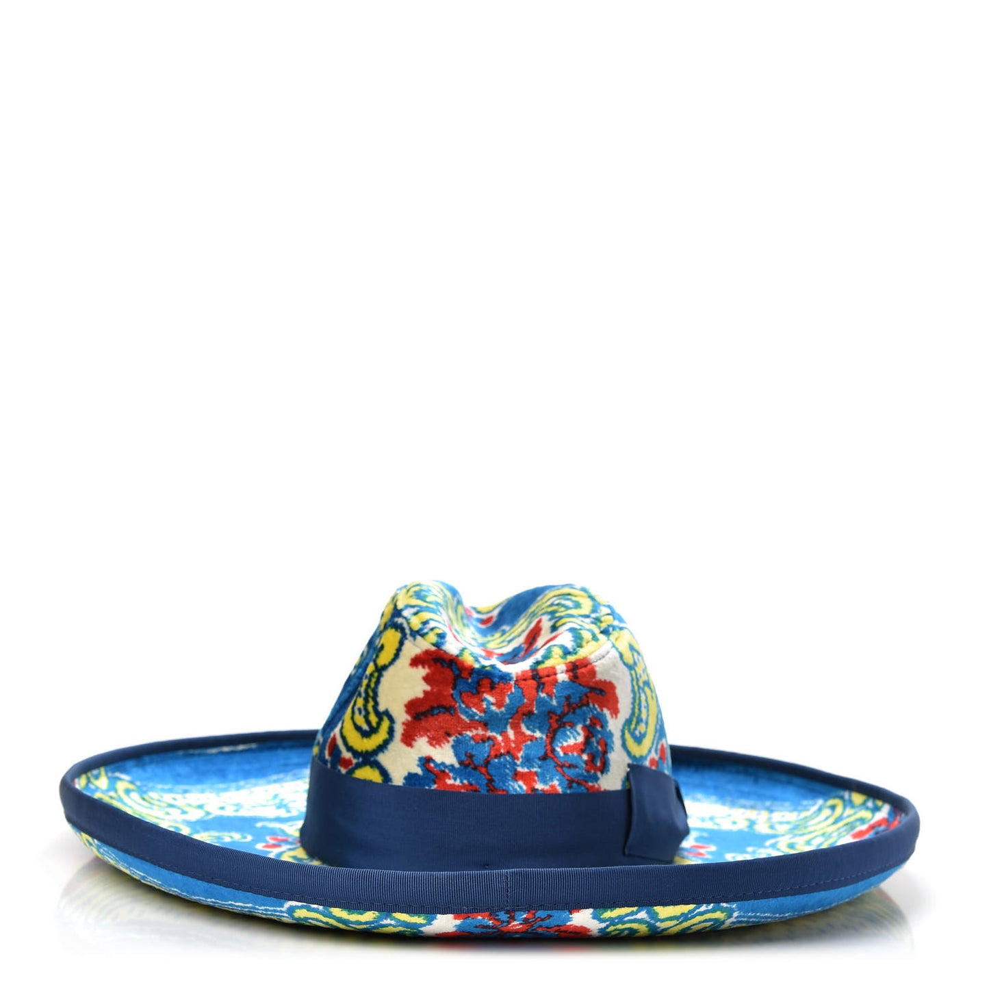 Velvet Brocade Wide Brim Hat M Periwinkle Blue
