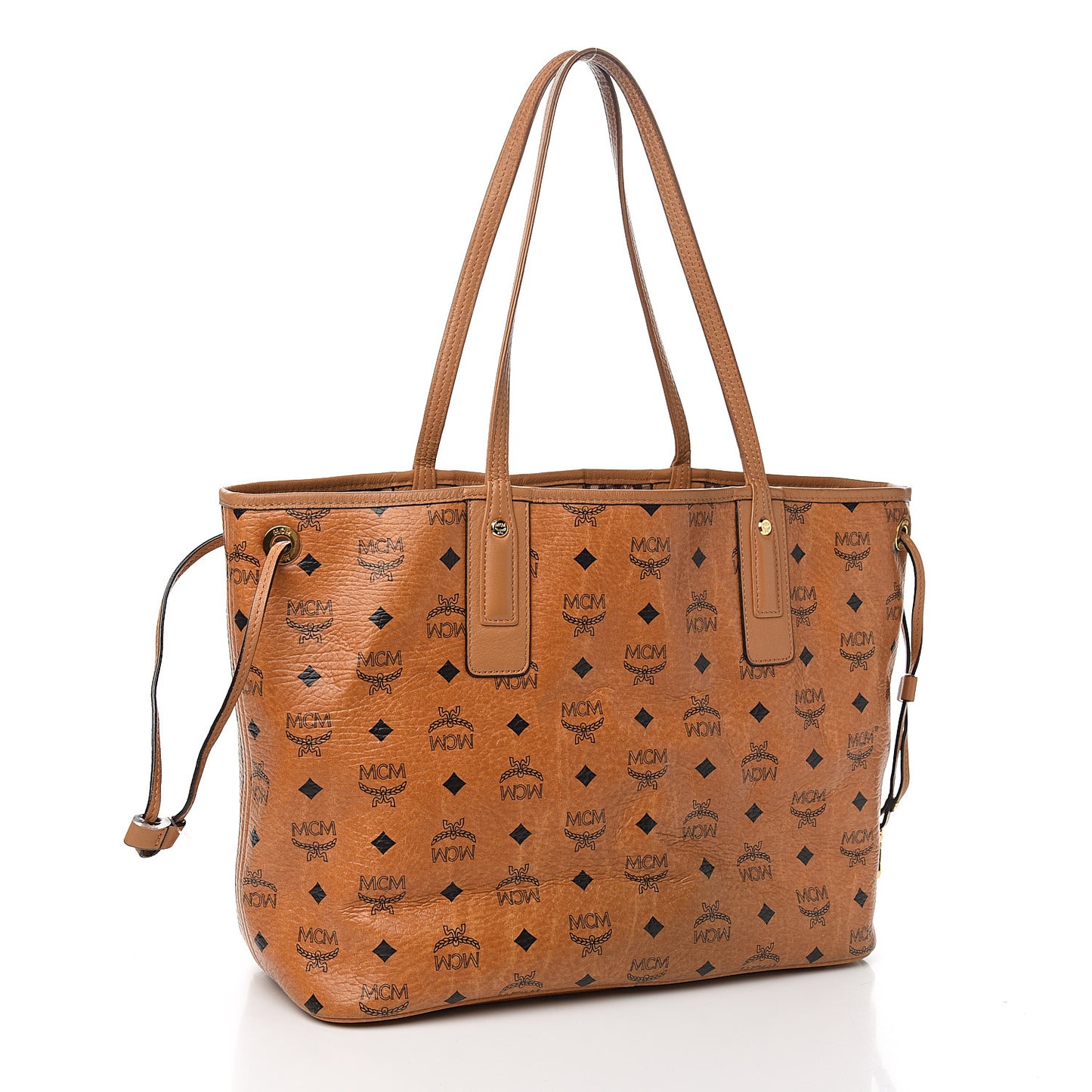 Visetos Medium Liz Reversible Shopper Tote Cognac