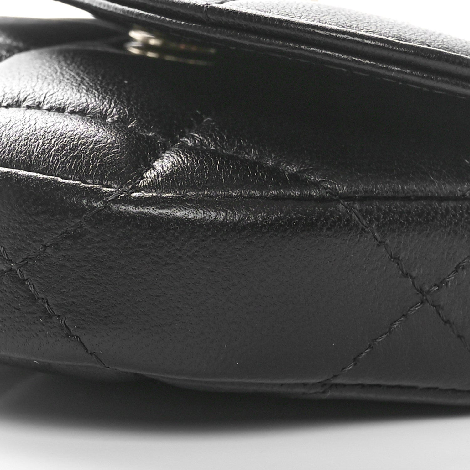 Chanel Lambskin Quilted Pearl Top Handle Clutch With Chain Black 11 of 11