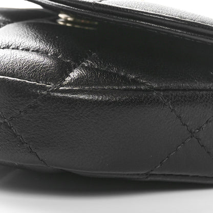 Chanel Lambskin Quilted Pearl Top Handle Clutch With Chain Black 11 of 11