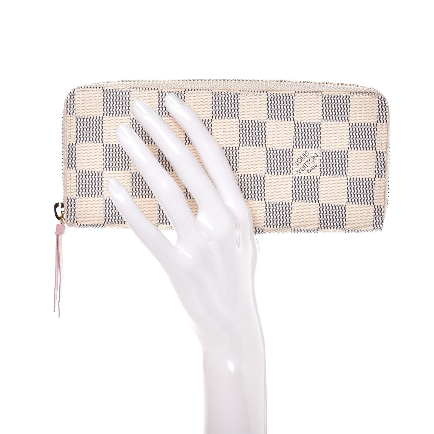Louis Vuitton Damier Azur Clemence Wallet Rose Ballerine 2 of 8