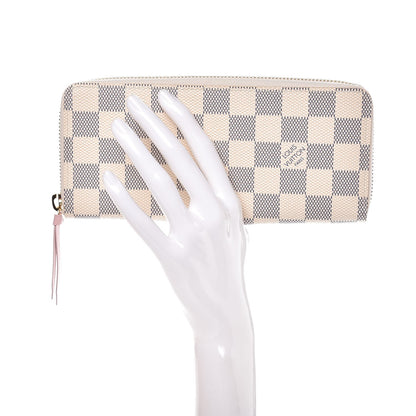 Louis Vuitton Damier Azur Clemence Wallet Rose Ballerine 2 of 8