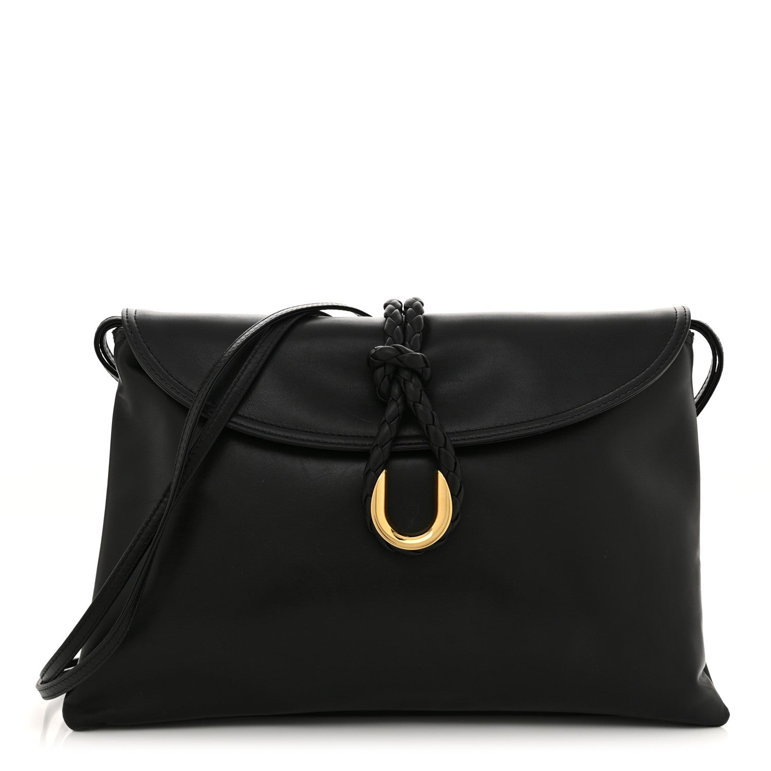 Bottega Veneta Smooth Calfskin Medium Liberta Shoulder Bag Black 1 of 11