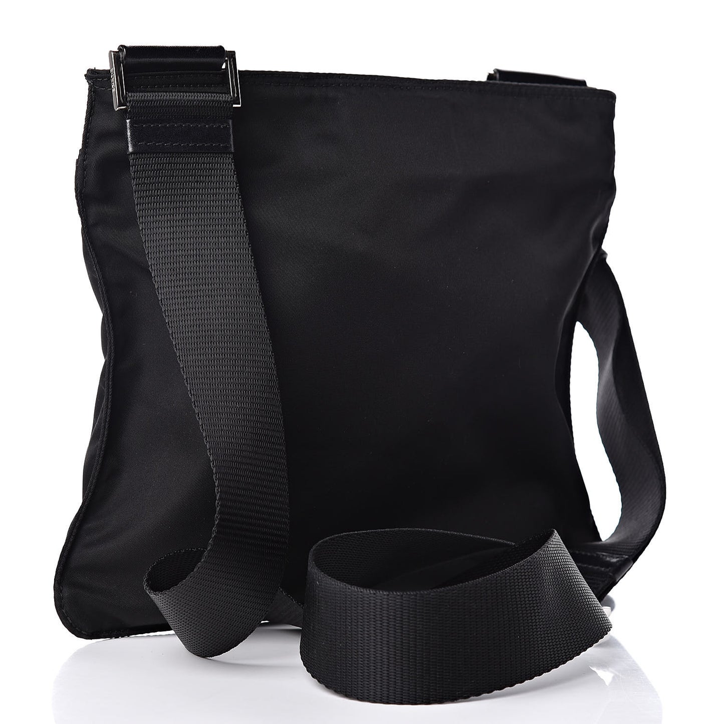 Nylon Vela Small Flat Messenger Bag Black