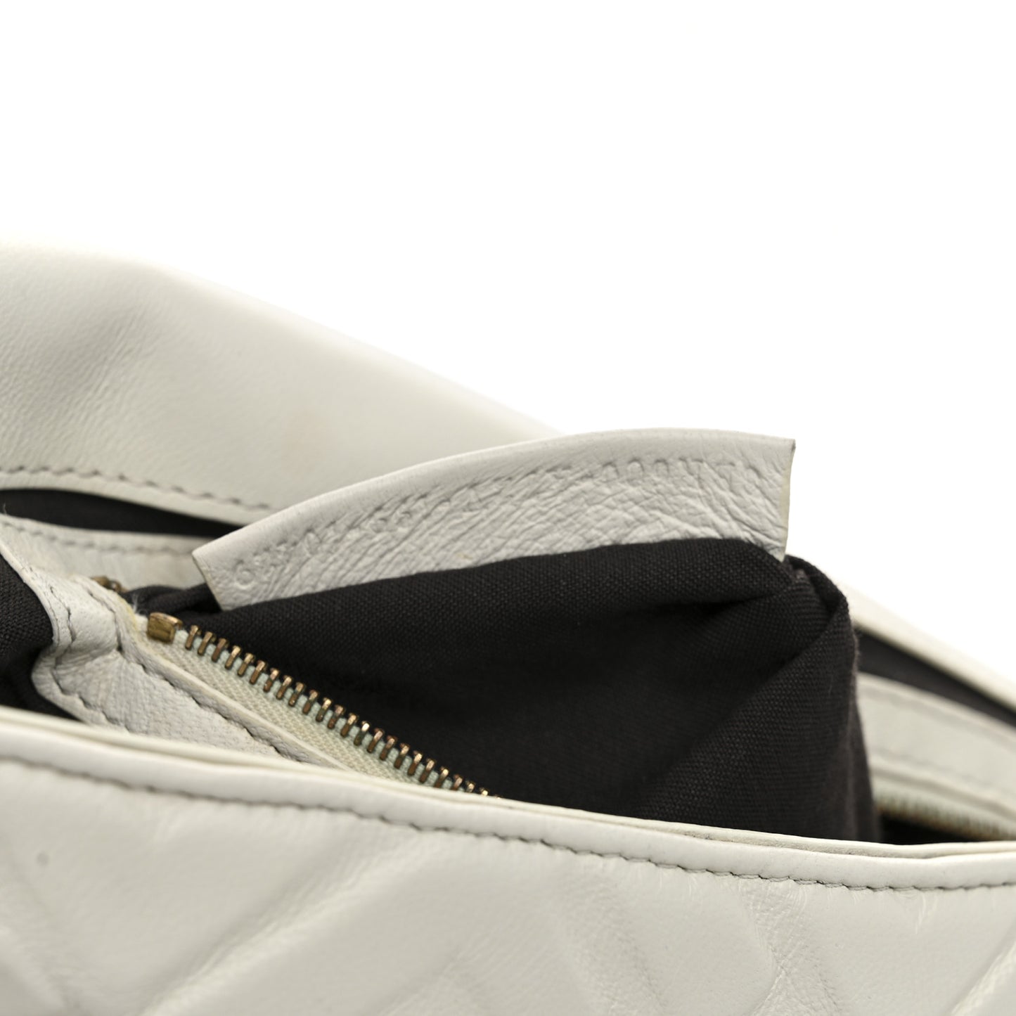Nappa FF 1974 Embossed Large Baguette White