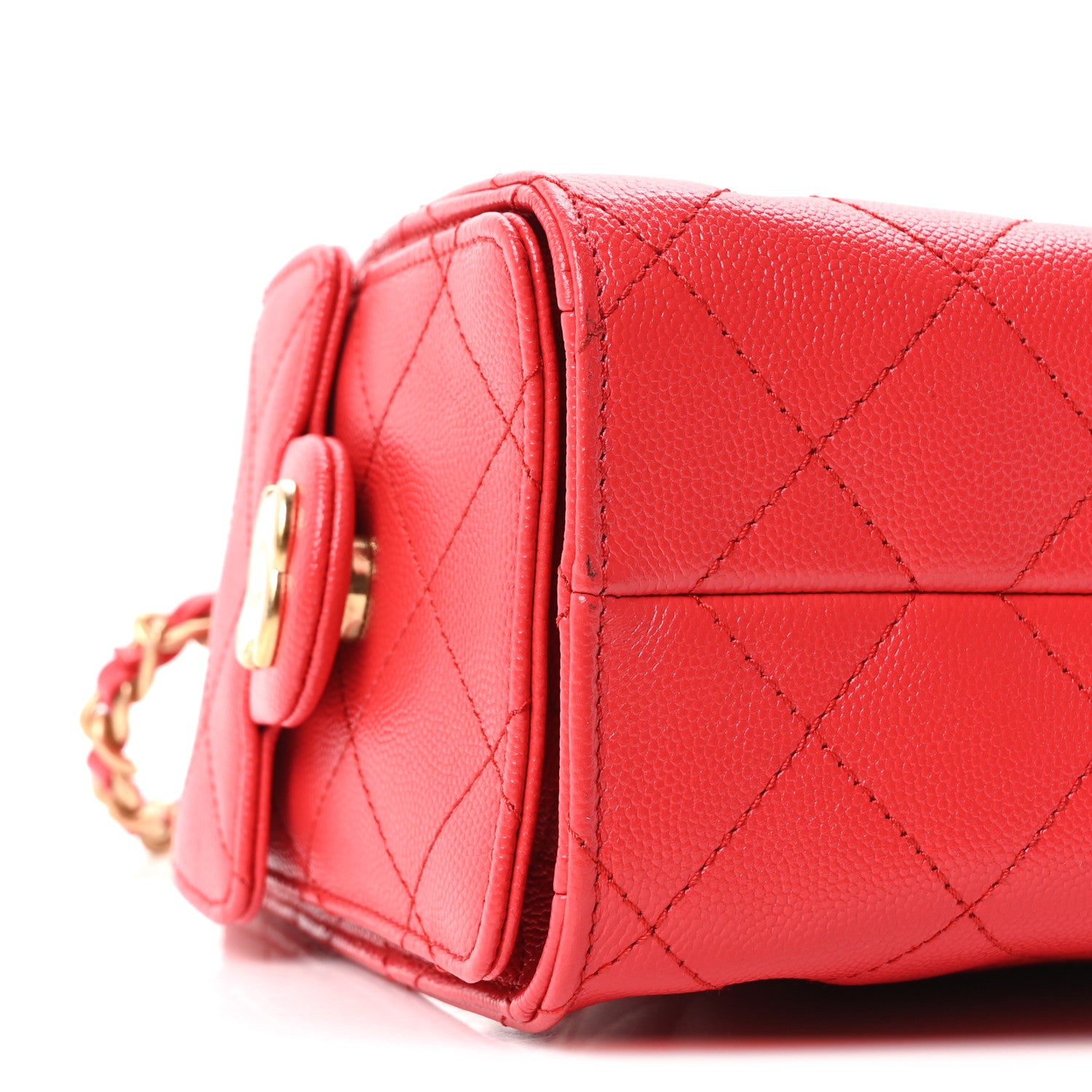 Chanel Caviar Quilted Mini Chanel 25 Handbag Red 9 of 11