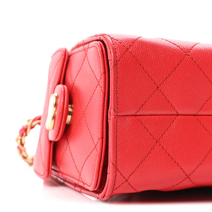Chanel Caviar Quilted Mini Chanel 25 Handbag Red 9 of 11