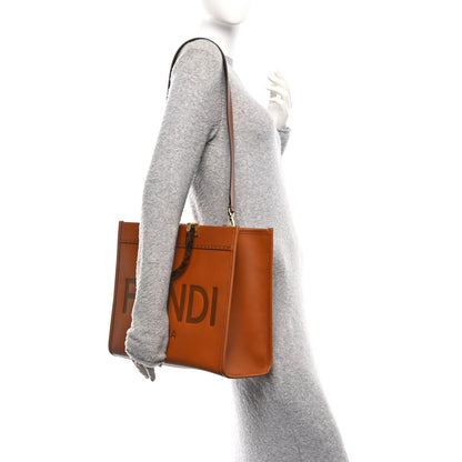 Fendi Vitello King Plexiglass Medium Fendi Sunshine Shopper Tote Cuoio 2 of 9