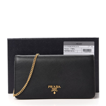 Prada Saffiano Metal Oro Mini Bag Black 10 of 10