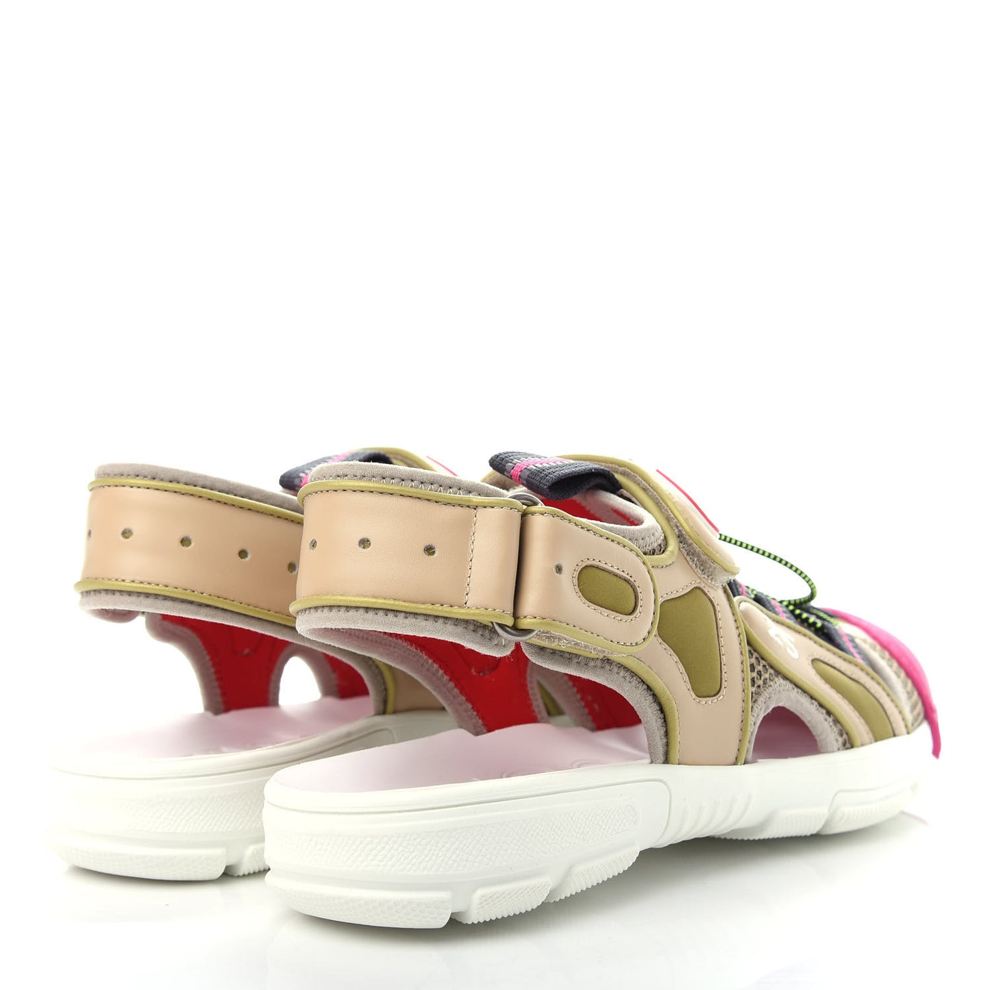Mesh Fabric Tinsel Sport Sandals 38.5 Loess Sand Box Pink