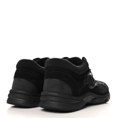 Chanel Nylon Calfskin Suede CC Sneakers 39 Black 5 of 8