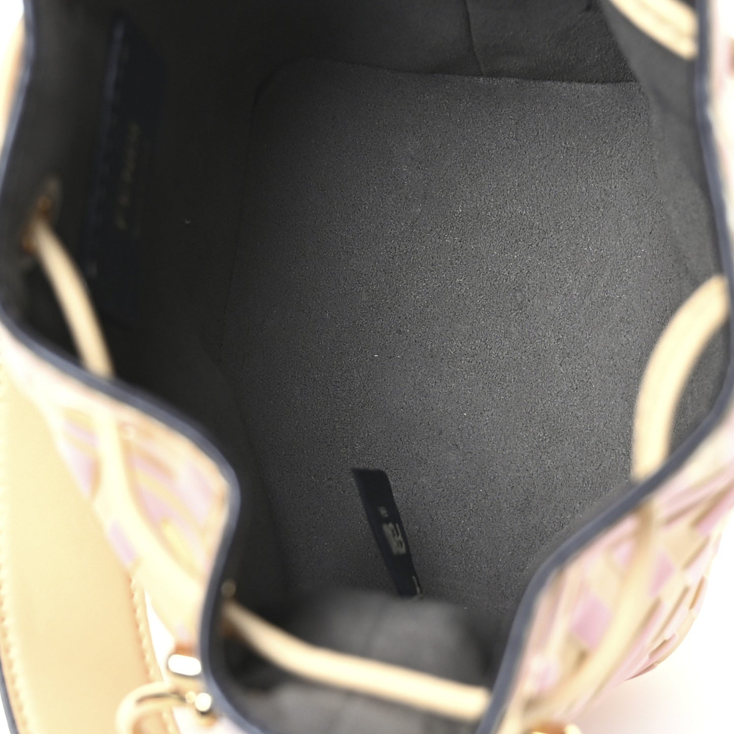 Vitello Liberty F is Fendi Bi-Color FF 1974 Embossed Mini Mon Tresor Bucket Bag Savana Lollypop