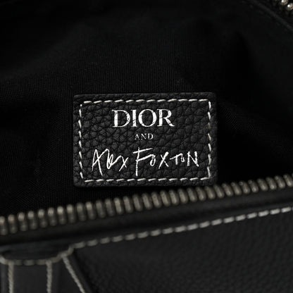 Christian Dior X SHAWN STUSSY Grained Calfskin Saddle Bag Black 7 of 11