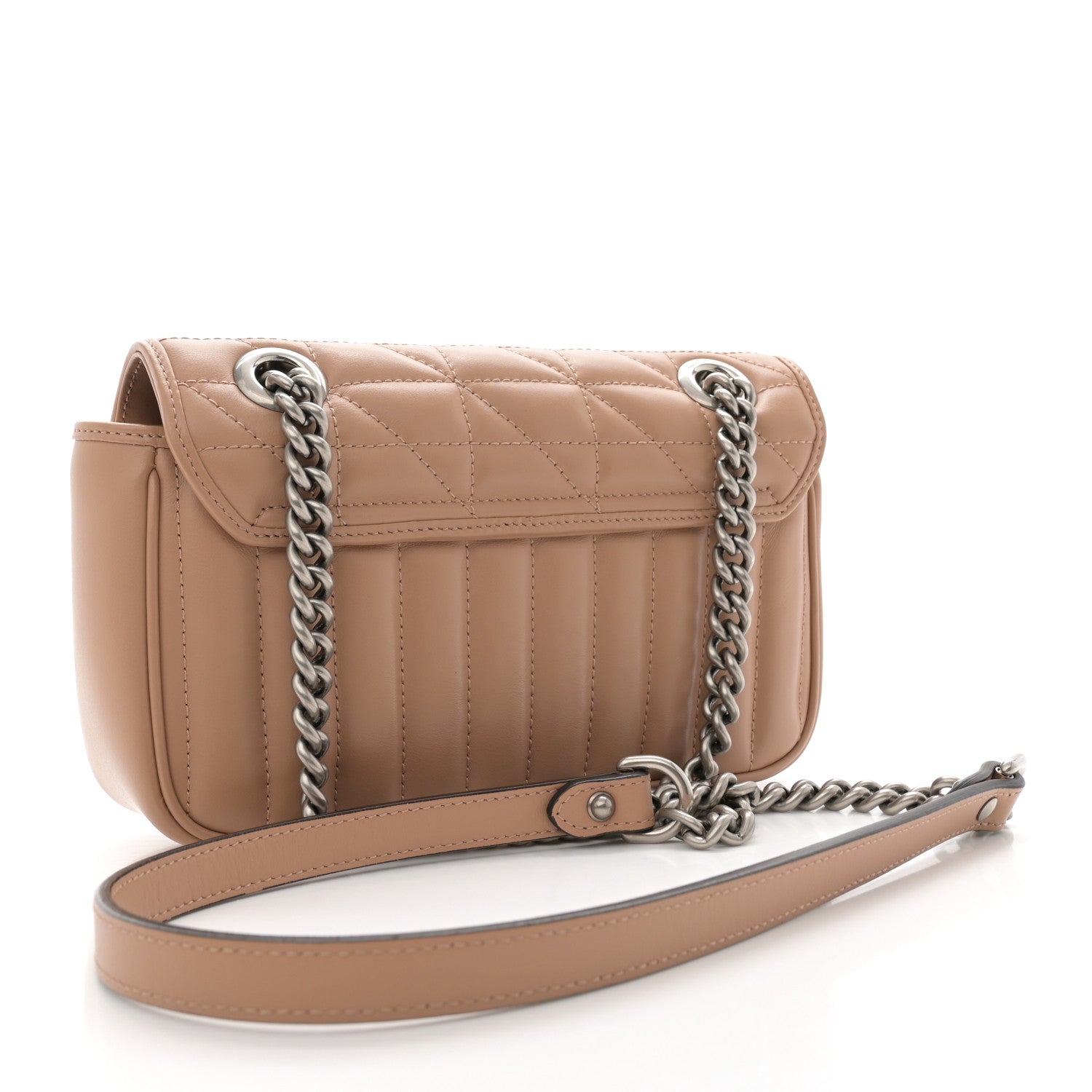 Gucci Calfskin Matelasse Aria Mini GG Marmont Shoulder Bag Camelia 3 of 11