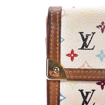 Louis Vuitton Monogram Multicolor Porte-Monnaie Plat Coin Purse White 7 of 12