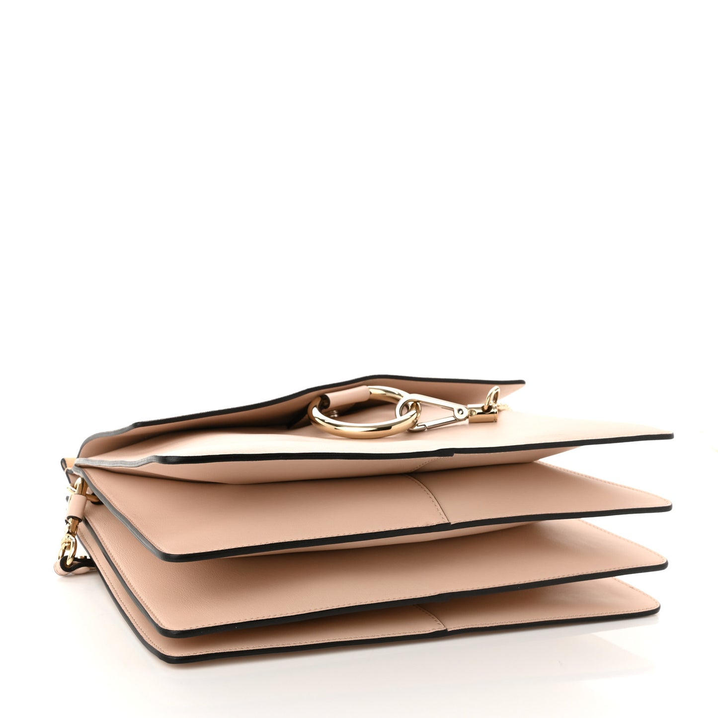 Calfskin Suede Medium Faye Shoulder Bag Cement Pink