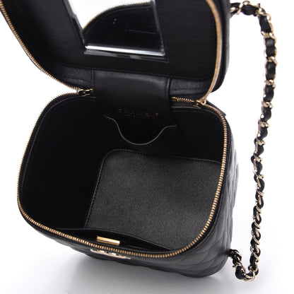 Chanel Caviar Quilted Small Top Handle Vanity Case With Chain Black 5 of 10