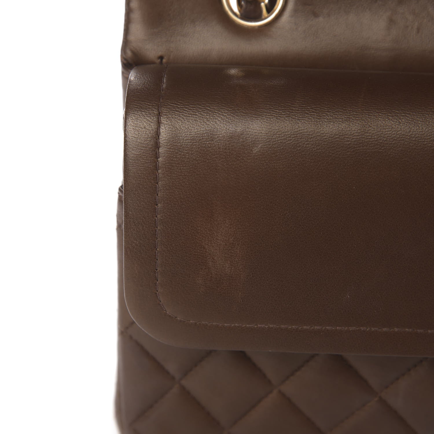 Chanel Lambskin Quilted Medium Double Flap Dark Brown 12 of 16