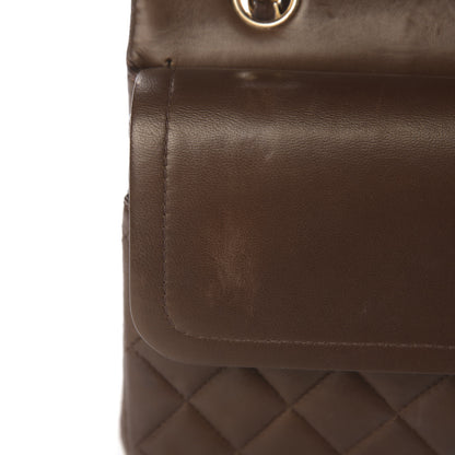 Chanel Lambskin Quilted Medium Double Flap Dark Brown 12 of 16