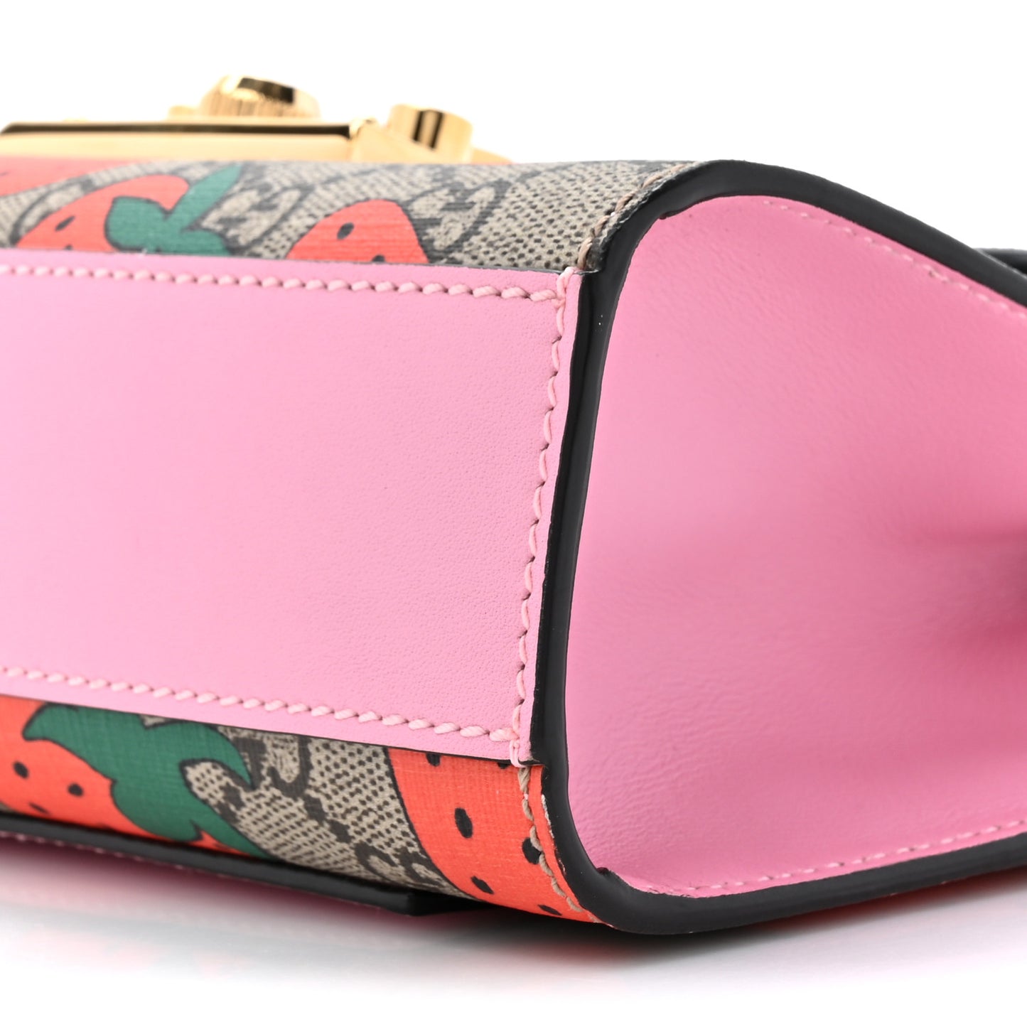 GG Supreme Monogram Strawberry Small Padlock Shoulder Bag