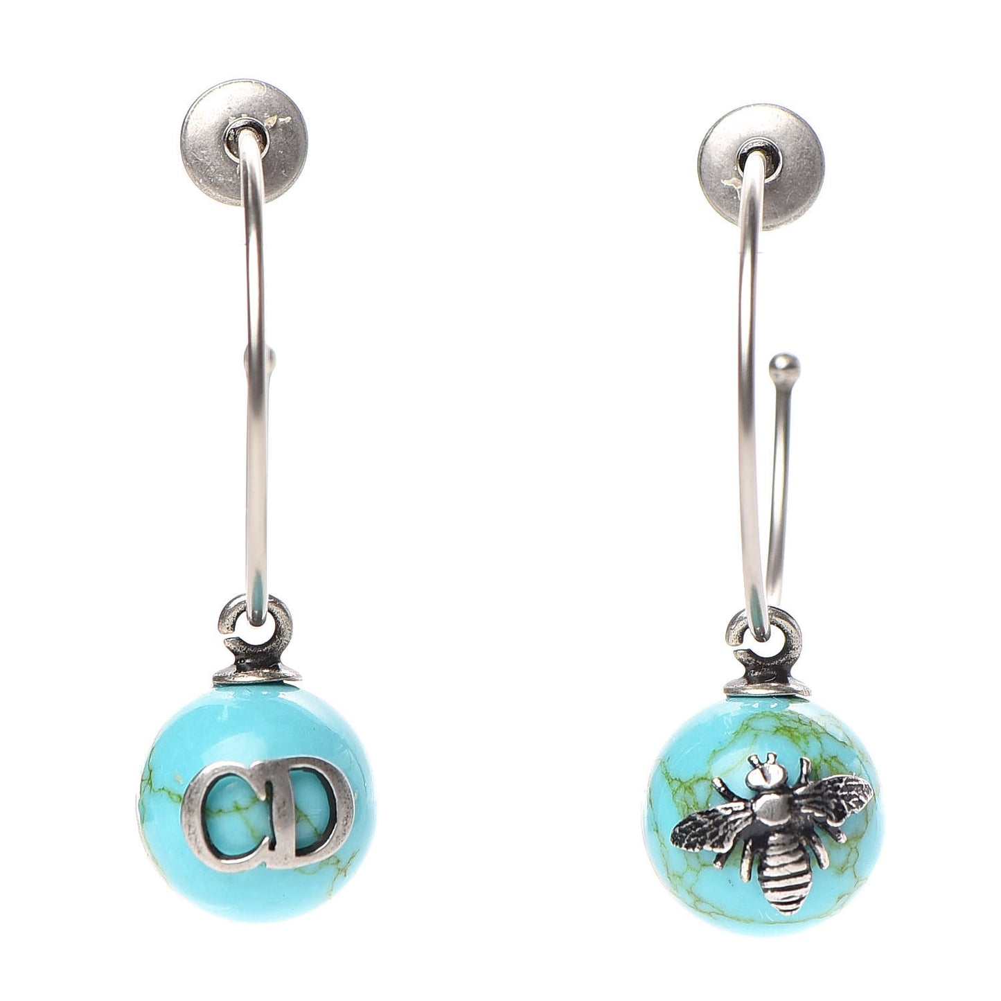 Mise En Dior Tribal Hoop Earrings Turquoise