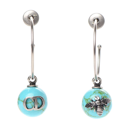 Christian Dior Mise En Dior Tribal Hoop Earrings Turquoise 1 of 4